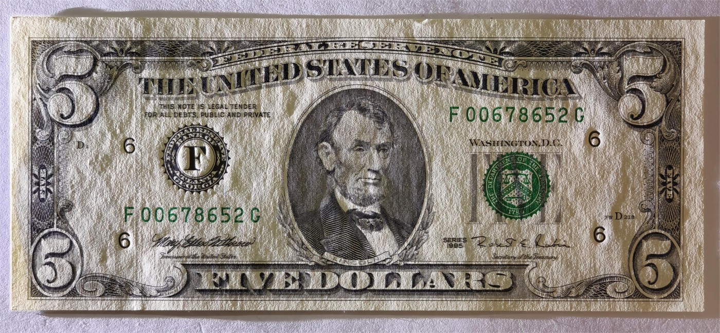 紫瑗钱币——第353期拍卖——纸币场 美国 1995年 F版 无序列 亚伯拉罕·林肯 5美元 小头版 UNC