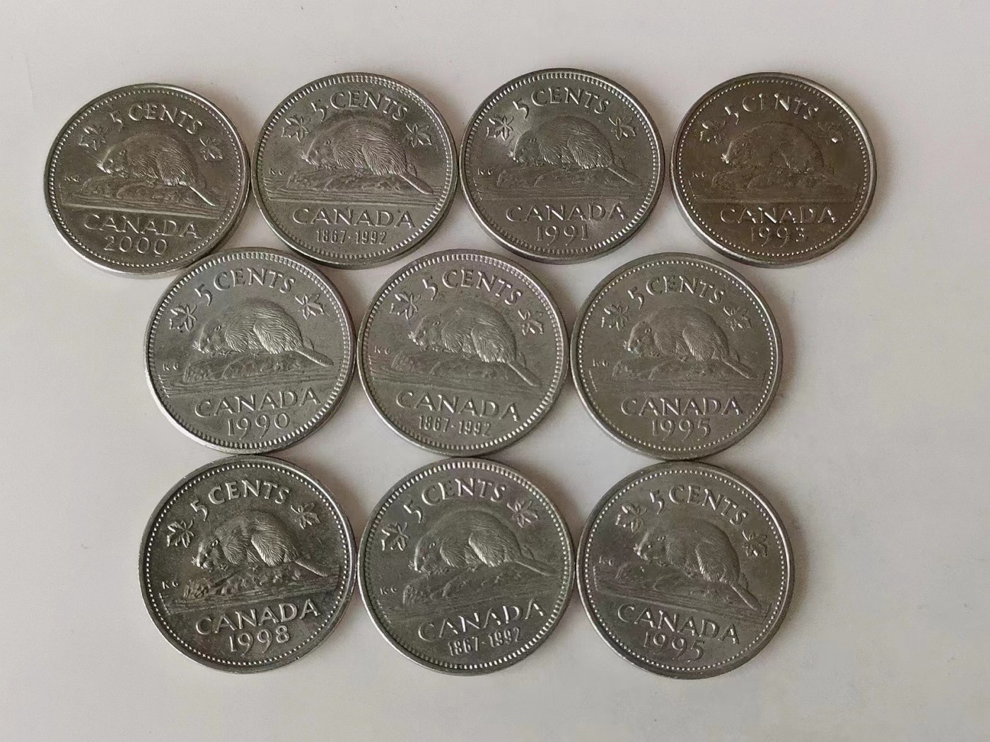 第一海外回流一元起拍收藏 散币专场 第79期 加拿大海狸5分 高冠女王版 10枚