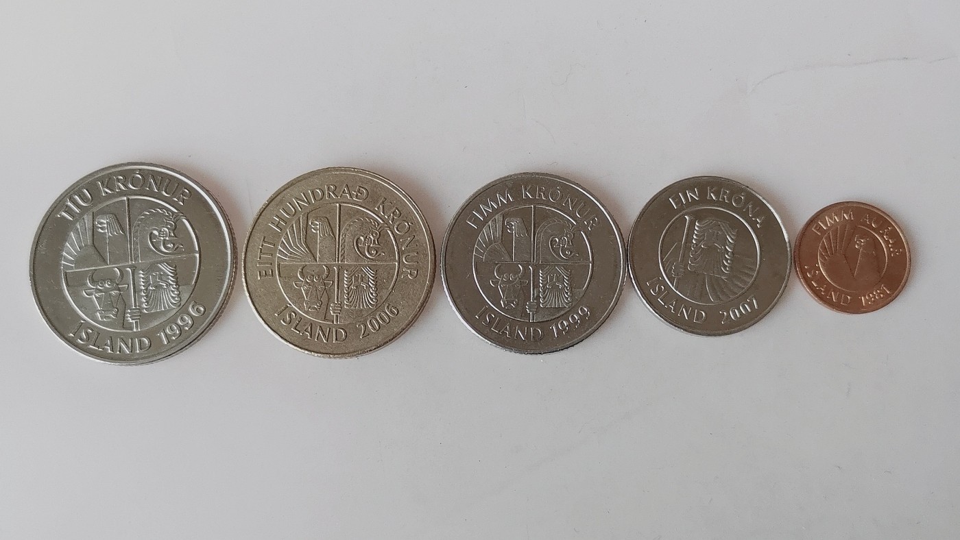 第一海外回流一元起拍收藏 散币专场 第79期 冰岛硬币5枚套 鱼类动物海洋