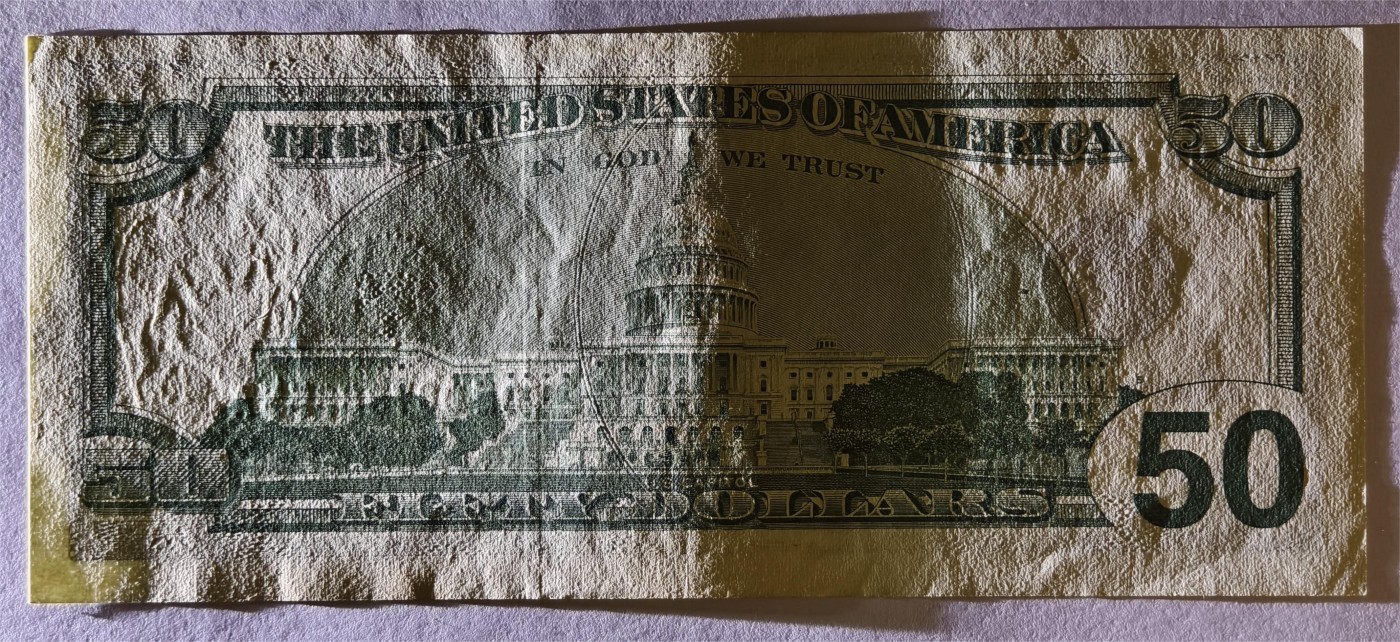 紫瑗钱币——第353期拍卖——纸币场 美国 2001年 E版 无序列 尤里西斯·辛普森·格兰特 大头版 50美元 UNC(有黄斑）