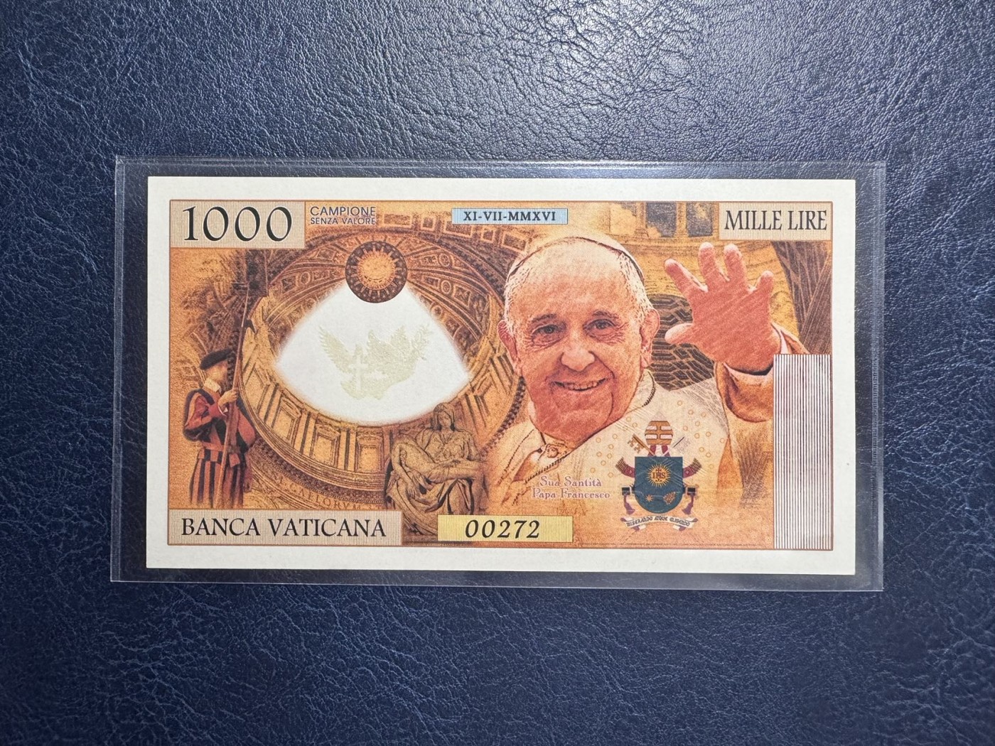 收藏联盟Quantum Auction 第337期拍卖  梵蒂冈2019年1000里拉商业钞 品相UNC 