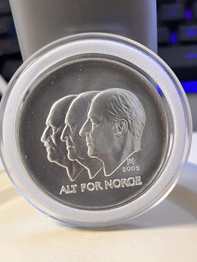 【海寕潮】拍卖周四特别场 - 【海寧潮】挪威2005年建国系列100克朗精制纪念银币，925银，33.78克银价219