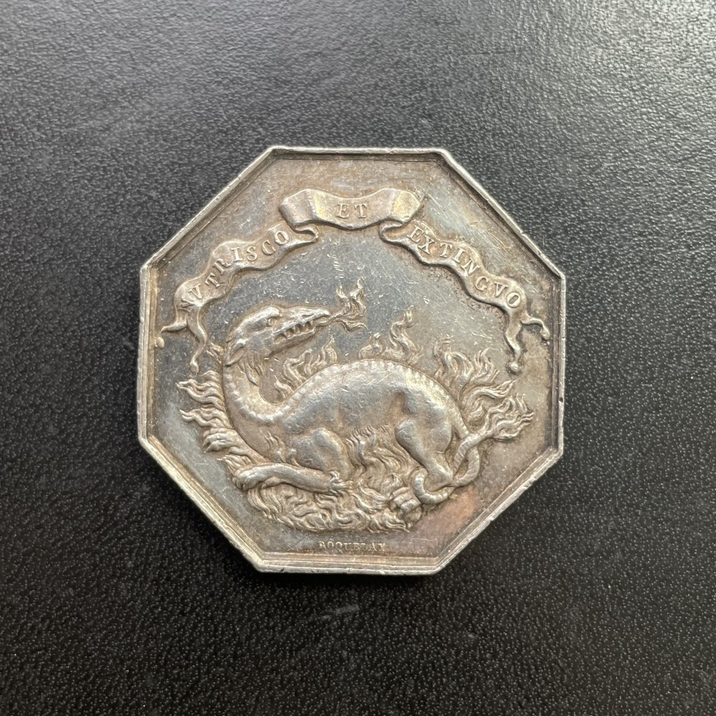 「木头集藏」章牌专场-第40期 法国火灾互助保险银章  直径：37mm，26.9g，边铭：手指 ARGENT （1845-1860年）