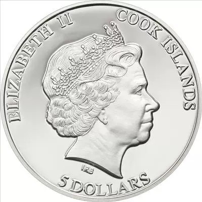 【币将精彩】世界钱币拍卖拍卖（2026-5-6） 库克2011年欧洲雏菊幸福花珐琅镶嵌彩色银币  925银25克，发行2500枚，带证书。