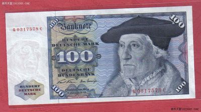 德国(西德 联邦德国)1970年100马克 无4 尾8 P-34a 欧洲纸币 实物图 UNC - 德国(西德 联邦德国)1970年100马克 无4 尾8 P-34a 欧洲纸币 实物图 UNC