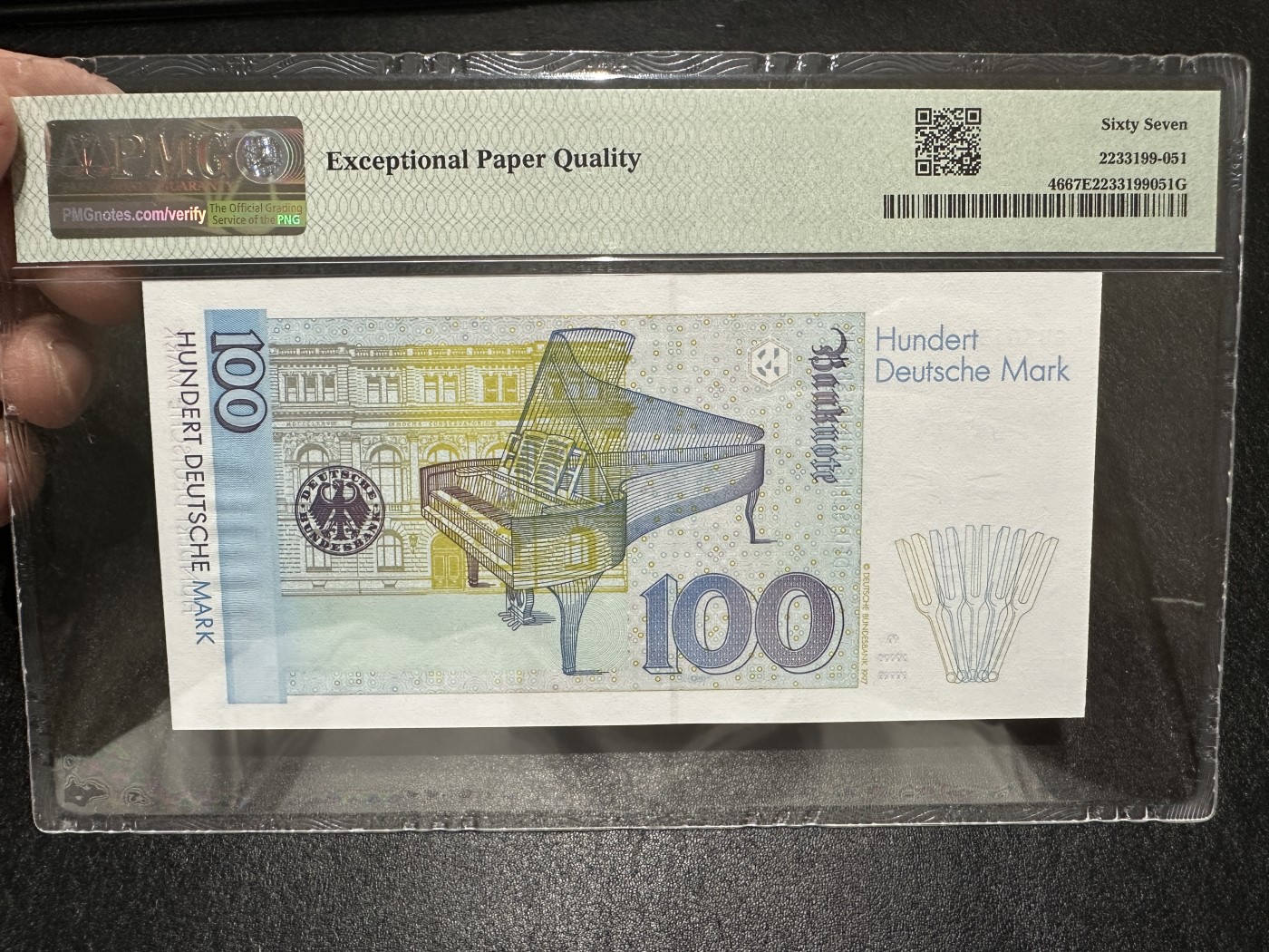 《外钞收藏家》第三百五十八期（连拍第三场） 1996年德国100马克 PMG67 克拉拉