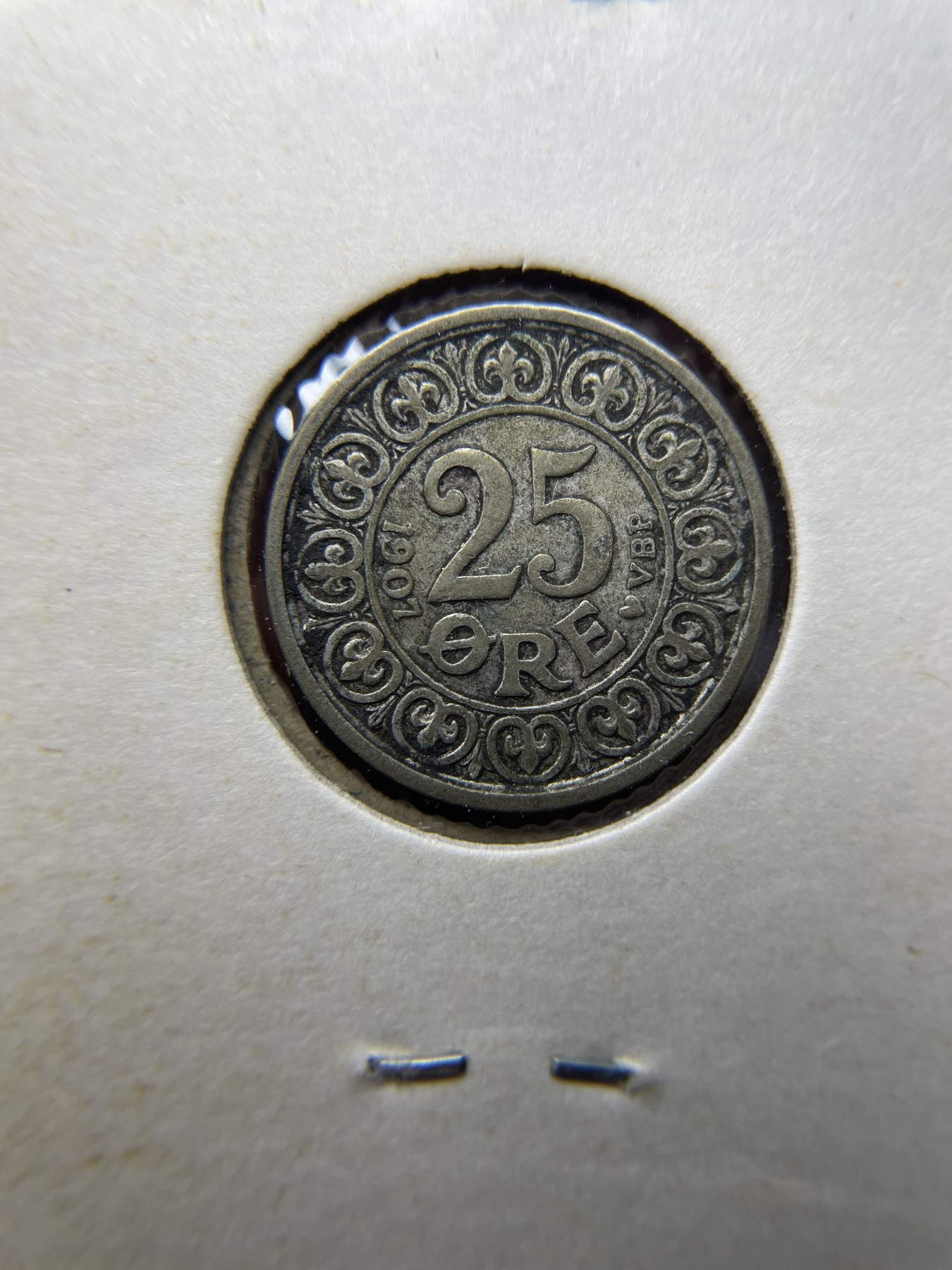 2024年集古藏今外币拍卖第四期-第5场—（总第35拍） 1907年丹麦25欧尔银币