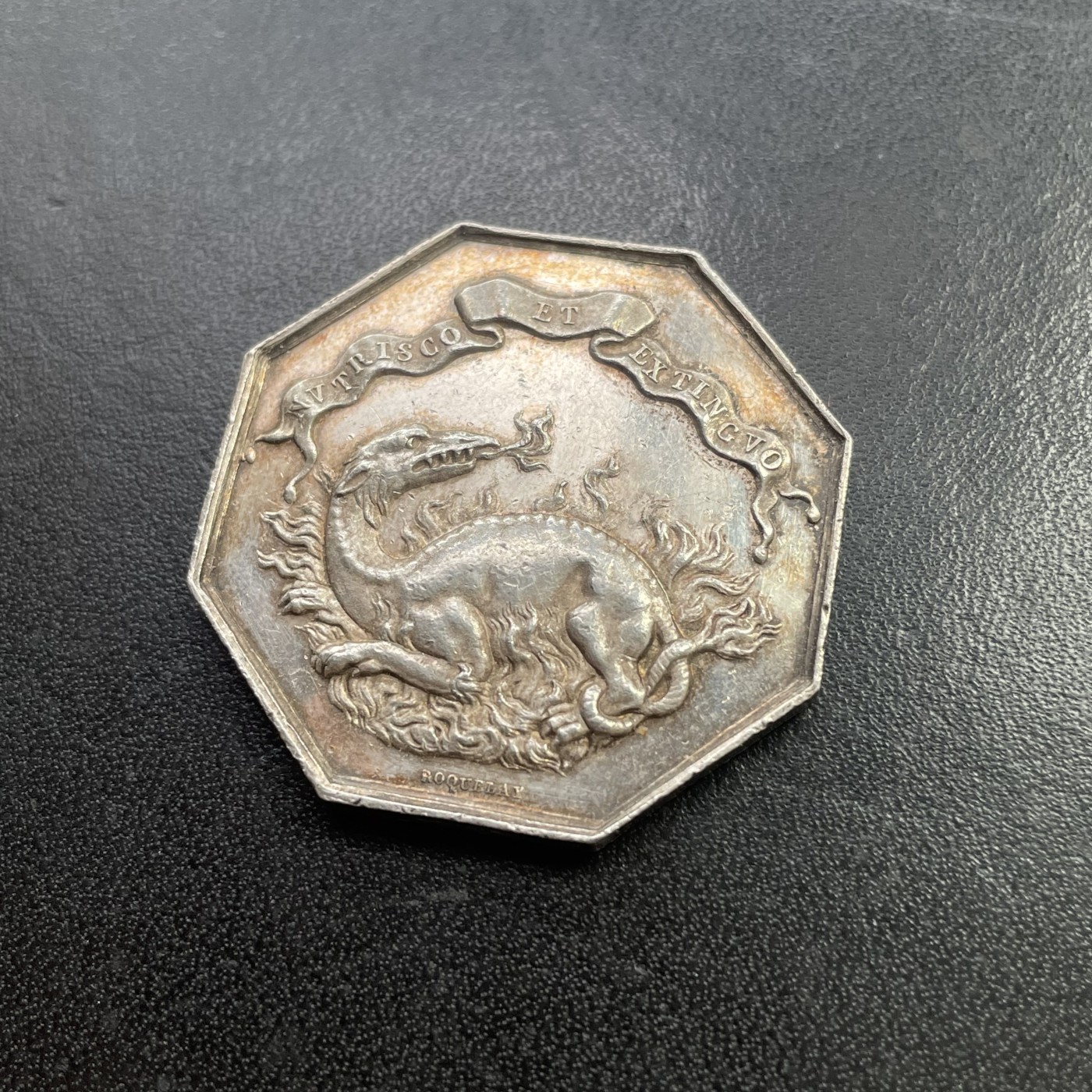 「木头集藏」章牌专场-第40期 法国火灾互助保险银章  直径：37mm，26.9g，边铭：手指 ARGENT （1845-1860年）