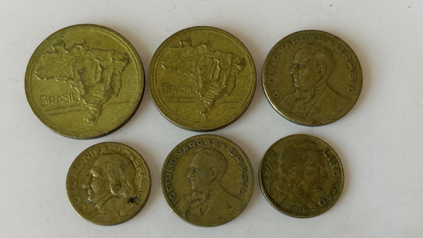 第一海外回流一元起拍收藏 散币专场 第81期 巴西早期40年代硬币 6枚