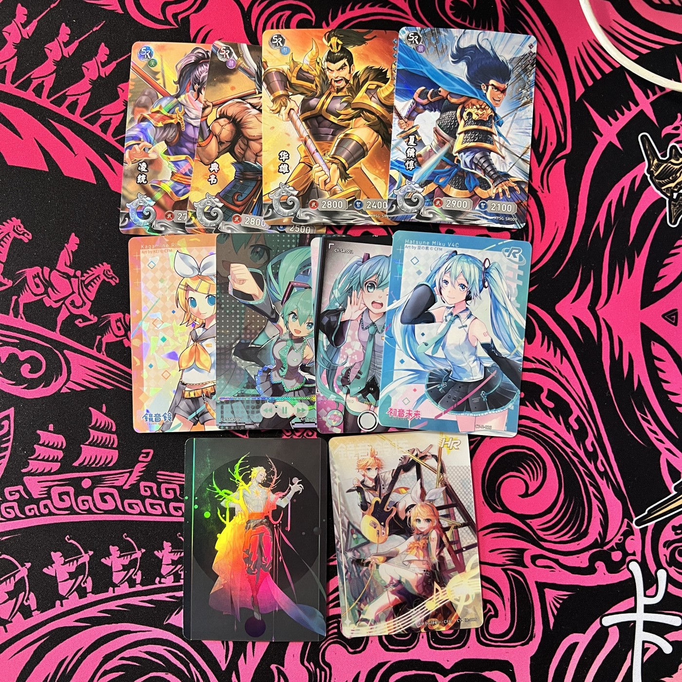 锦色铺子的卡拍  第17期 那年的花季雨季  卡游三国4张+初音未来5张