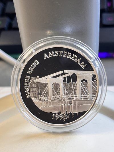 【海寕潮】拍卖周四特别场 - 【海寧潮】法国1996年欧洲经典景点姆斯特丹运河双面值银币，900银，22.2克