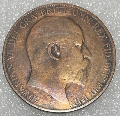 文馨钱币收藏115场，中外古币，版本明细分好了 - 1905 年英国大一便士，爱七版