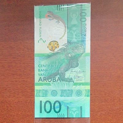 阿鲁巴2019年100弗罗林 A冠 首冠 美洲纸币 实物图 UNC - 阿鲁巴2019年100弗罗林 A冠 首冠 美洲纸币 实物图 UNC