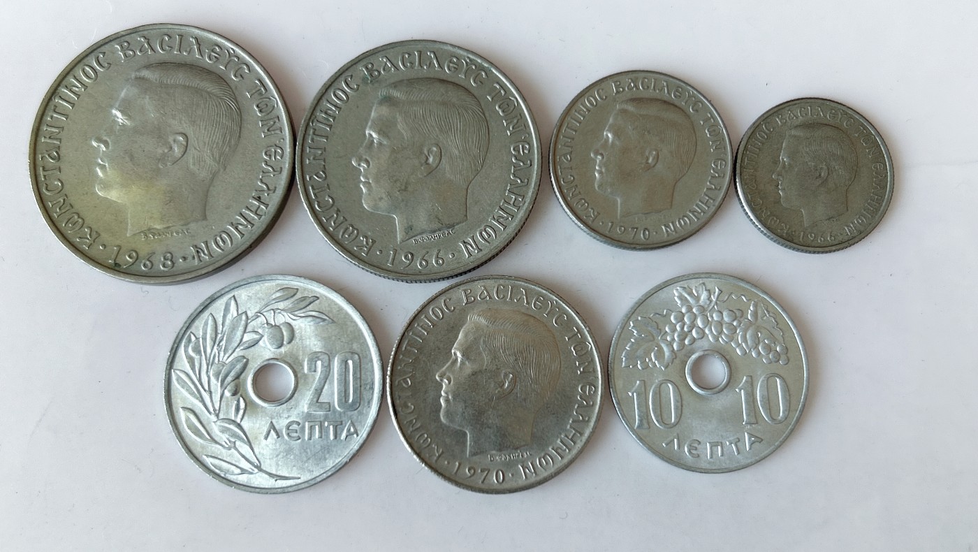 第一海外回流一元起拍收藏 散币专场 第80期 希腊王国硬币7枚一套（保罗一世）