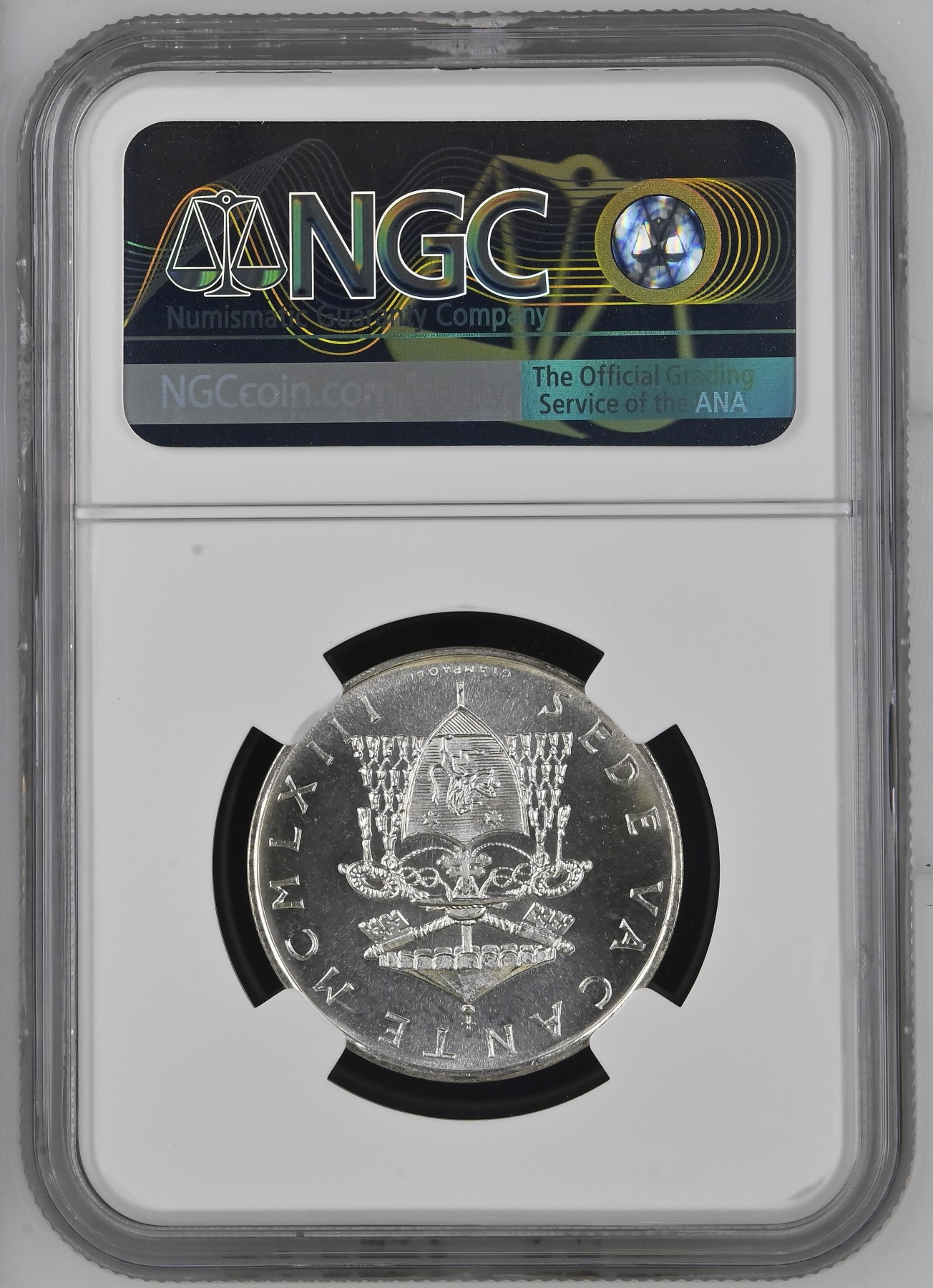 长老汇龙年精选第四场 1963 梵蒂冈教皇缺位500里拉银币，NGC MS66分，超高分