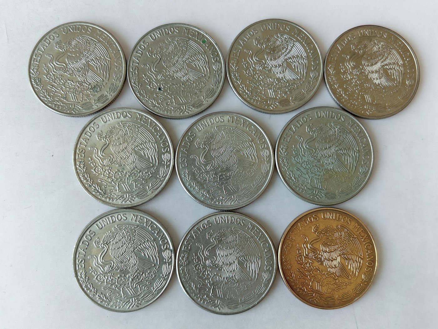 第一海外回流一元起拍收藏 散币专场 第80期 墨西哥1比索 民族英雄莫雷洛斯 10枚