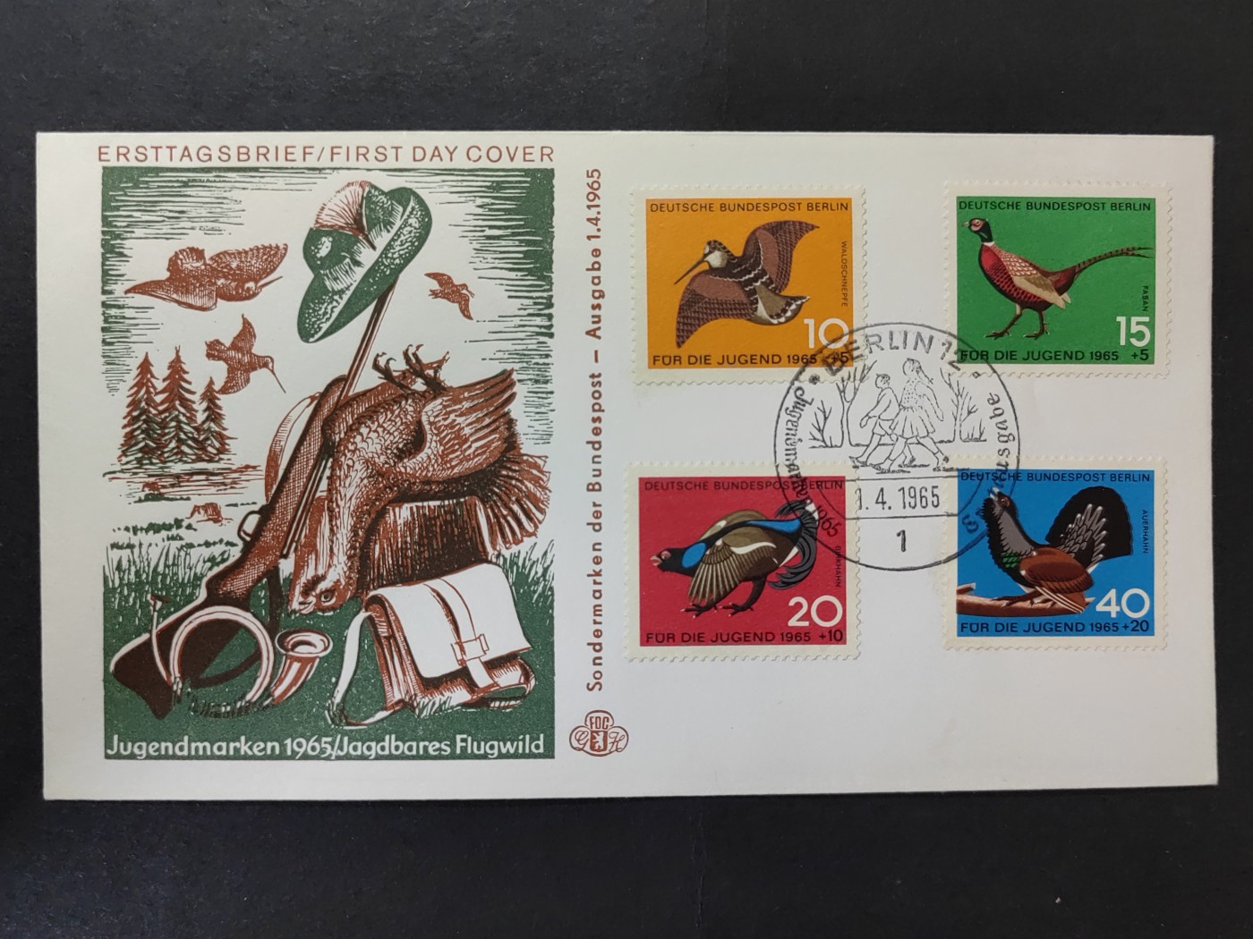 多国邮封✌（拍卖专场）精品🔥专场 第61场 德国1965 鸟类 锦鸡 琴鸡 松鸡 4全