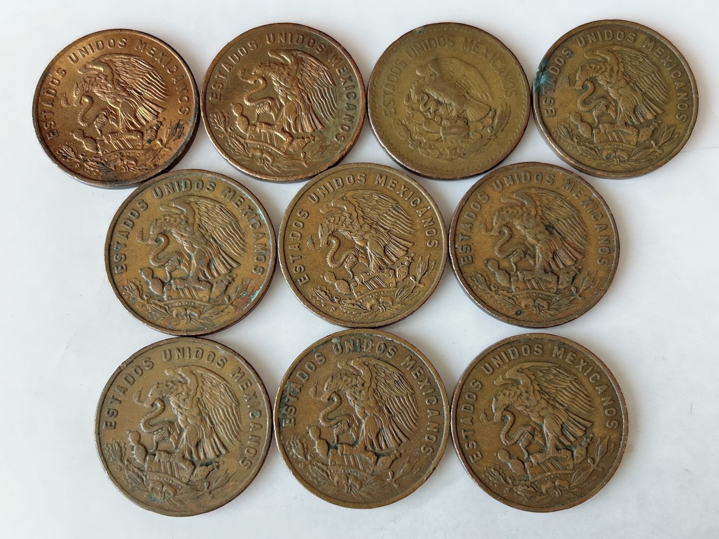 第一海外回流一元起拍收藏 散币专场 第80期 墨西哥20分大铜币 10枚