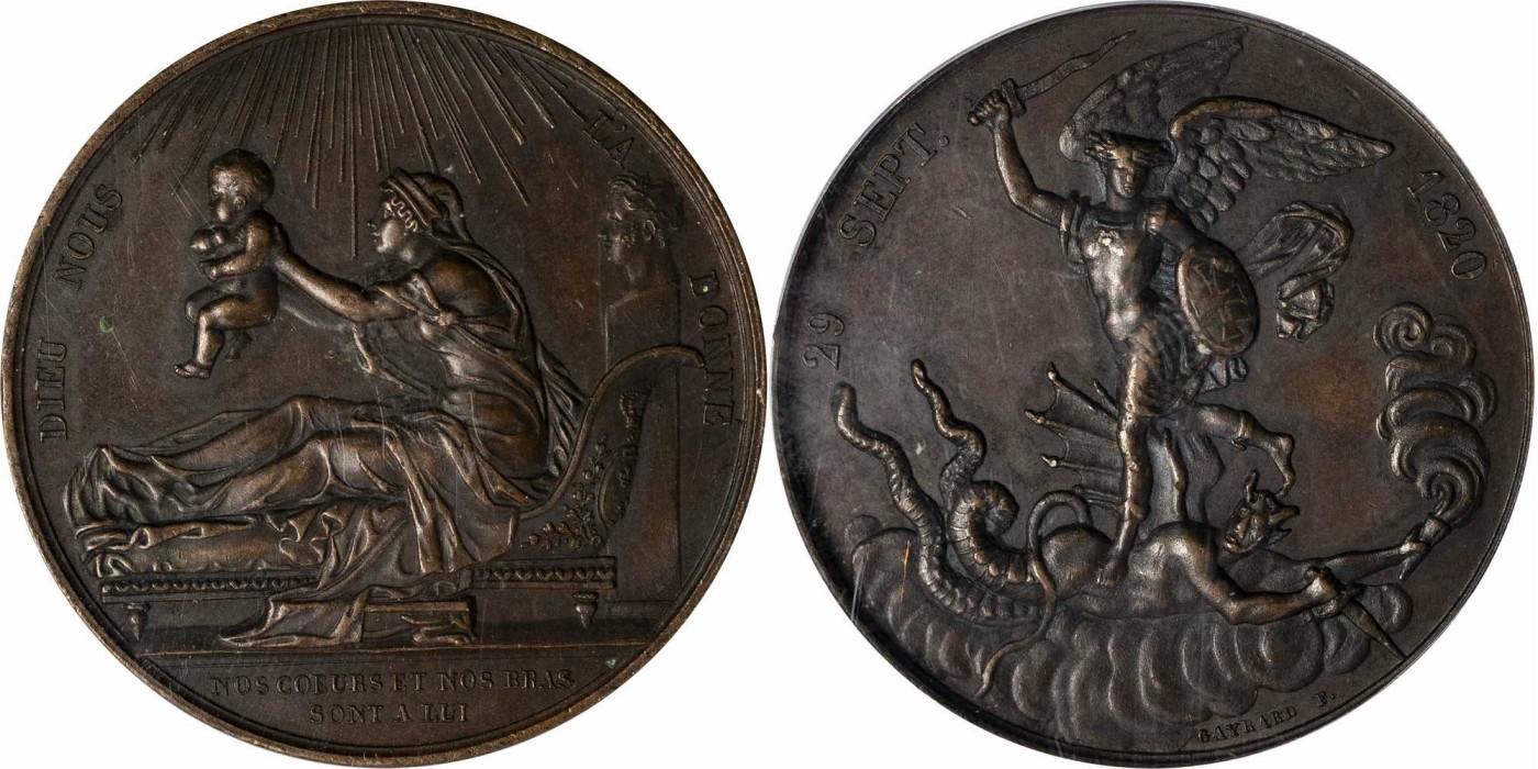 安徽邓通2024年春季拍卖会   1820年法兰西皇帝拿破仑之子诞生铜章 PCGS MS62BN 85814692