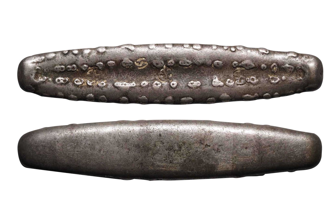 南京三省2024年春季拍卖会 暹罗国素可泰王朝虎舌银条 公博评级 AU53,评级编号：1610062189