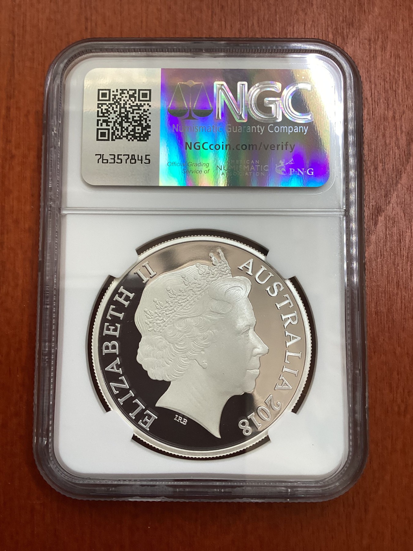 长老汇龙年精选第四场 2018 澳大利亚世界杯1澳元精制银币，NGC PF69UC，更高分27枚，发行量3万枚