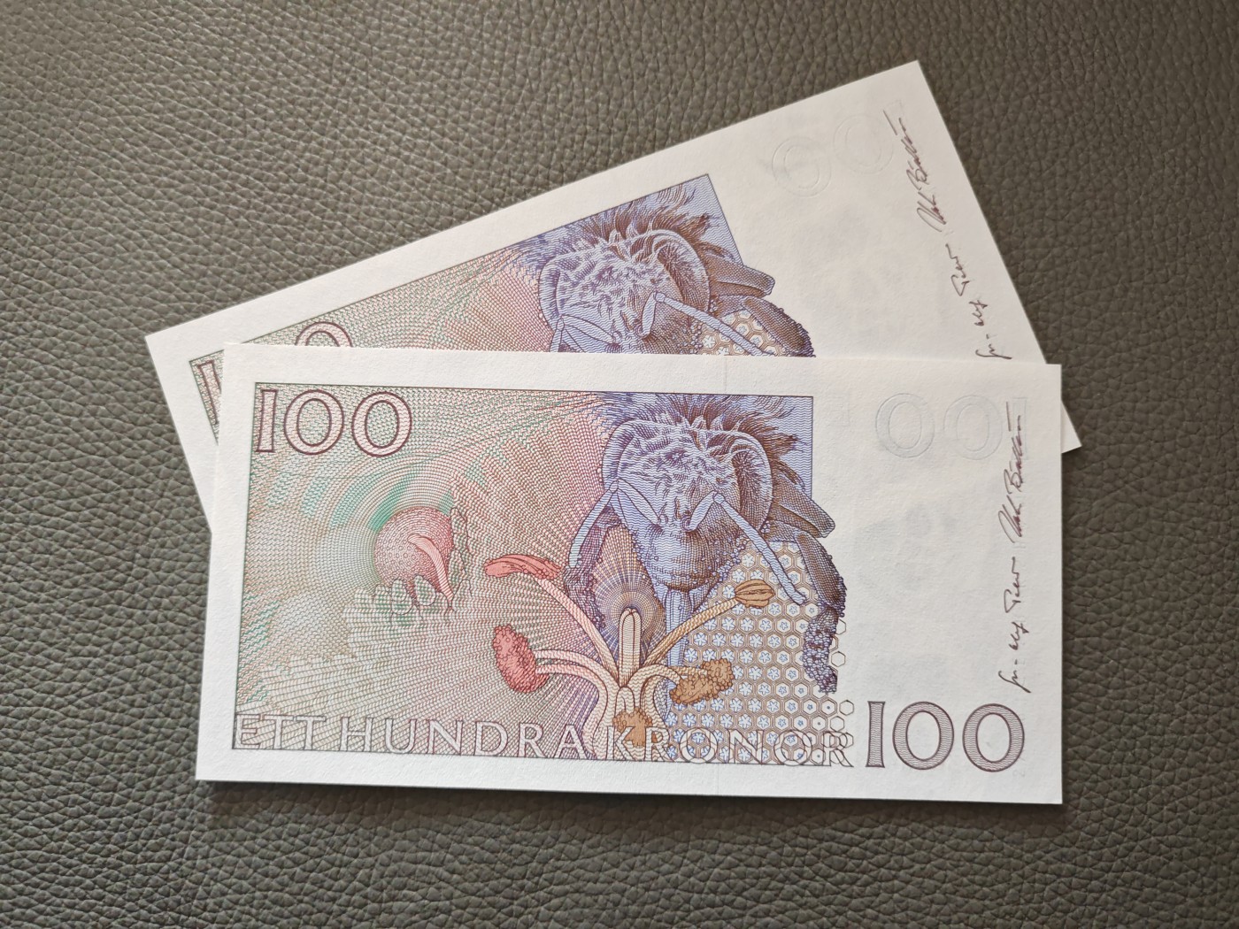 瑞典 100克朗纸币 林奈 初版无全息条 全新UNC 单价