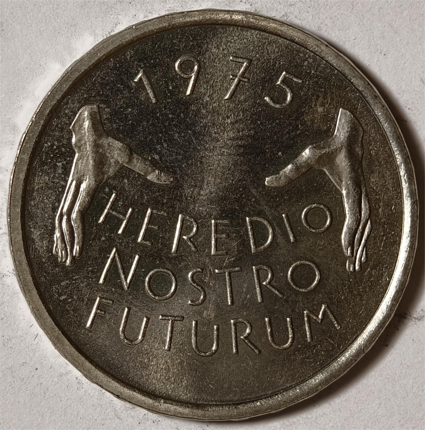 紫瑗钱币——第338期拍卖 瑞士 1975年 欧洲纪念碑保护年 5法郎 纪念币 UNC