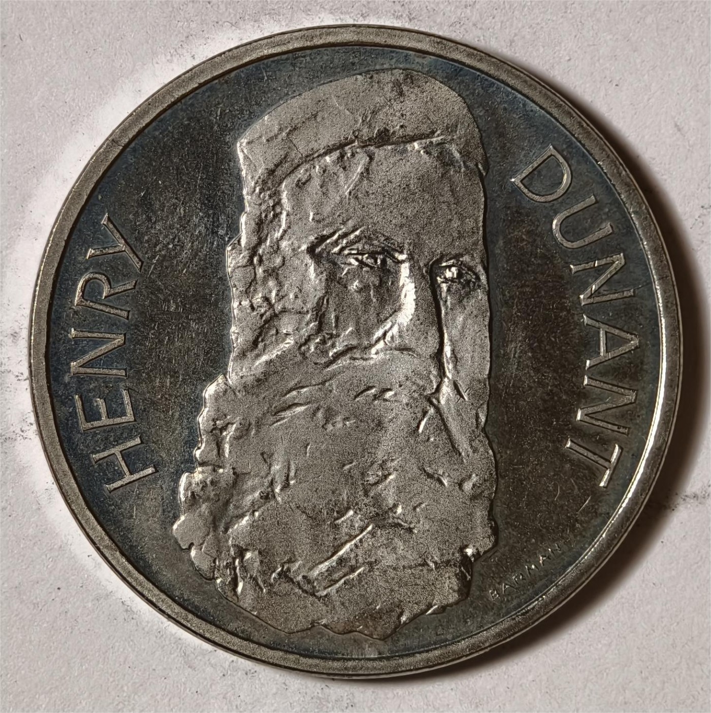 紫瑗钱币——第338期拍卖 瑞士 1978年 亨利·杜南特 国际红十字会创始人诞辰150周年 5法郎 纪念币 UNC