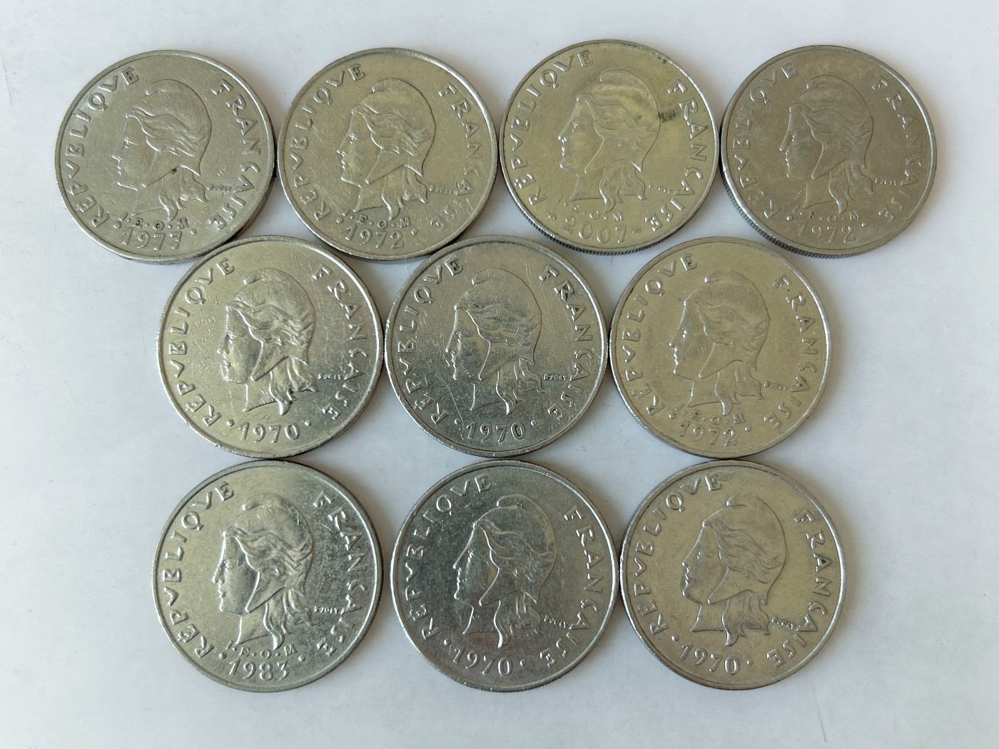 第一海外回流一元起拍收藏 散币专场 第80期 法属新喀里多尼亚20法郎 10枚