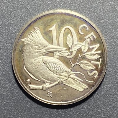 回流0411 - 英属维尔京群岛1973年10分 棕腹鱼狗 精制币23mm