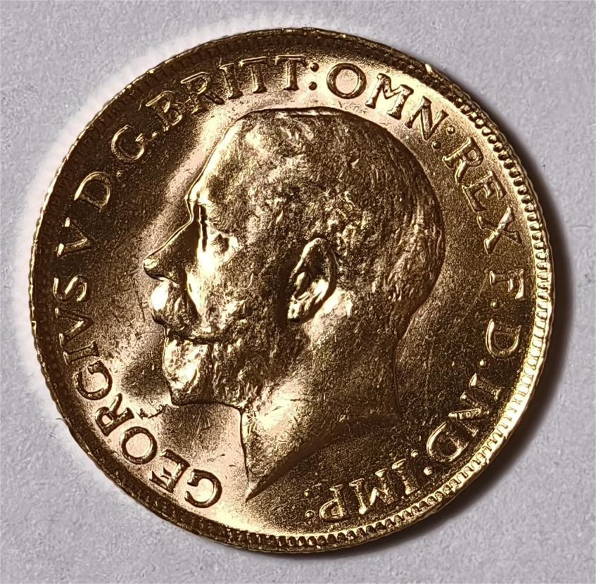 紫瑗钱币——第338期拍卖 南非 1927年 乔治五世 马剑 1索维林(磅) 8克 0.917金 UNC