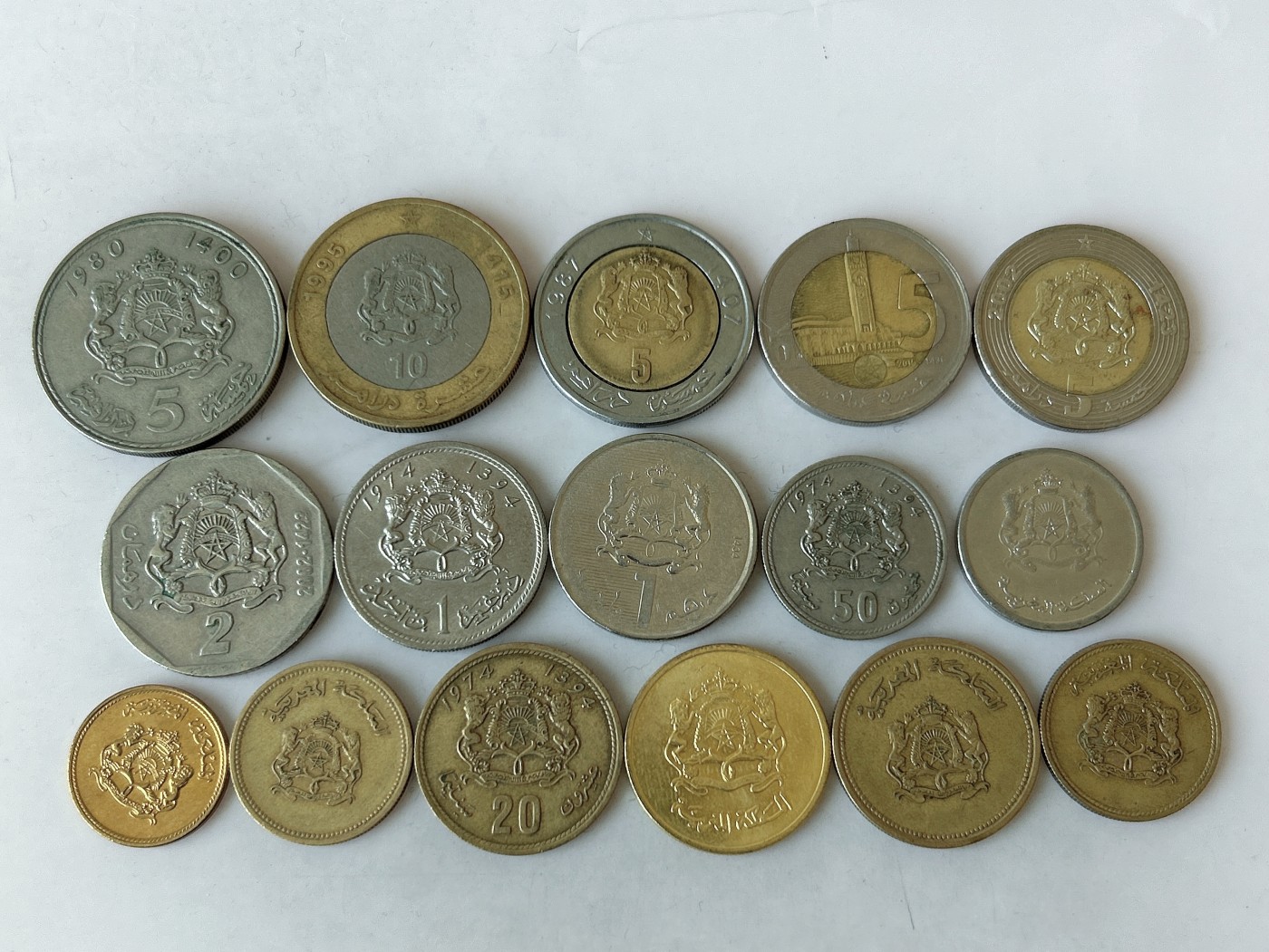 第一海外回流一元起拍收藏 散币专场 第80期 摩洛哥硬币 16枚 无重复