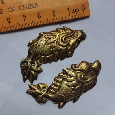 藏珍品阁专场60期 - 鎏金银老龙鱼一对