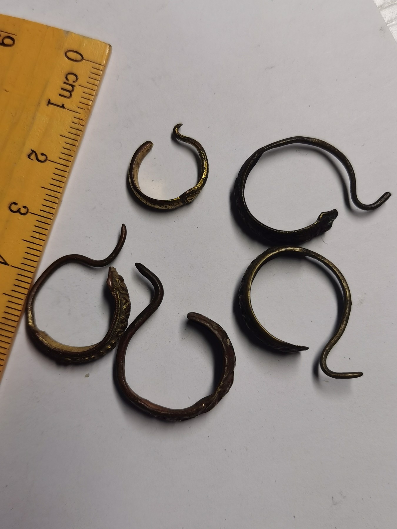 星月云阁杂件拍卖第2期 鎏金耳环5个