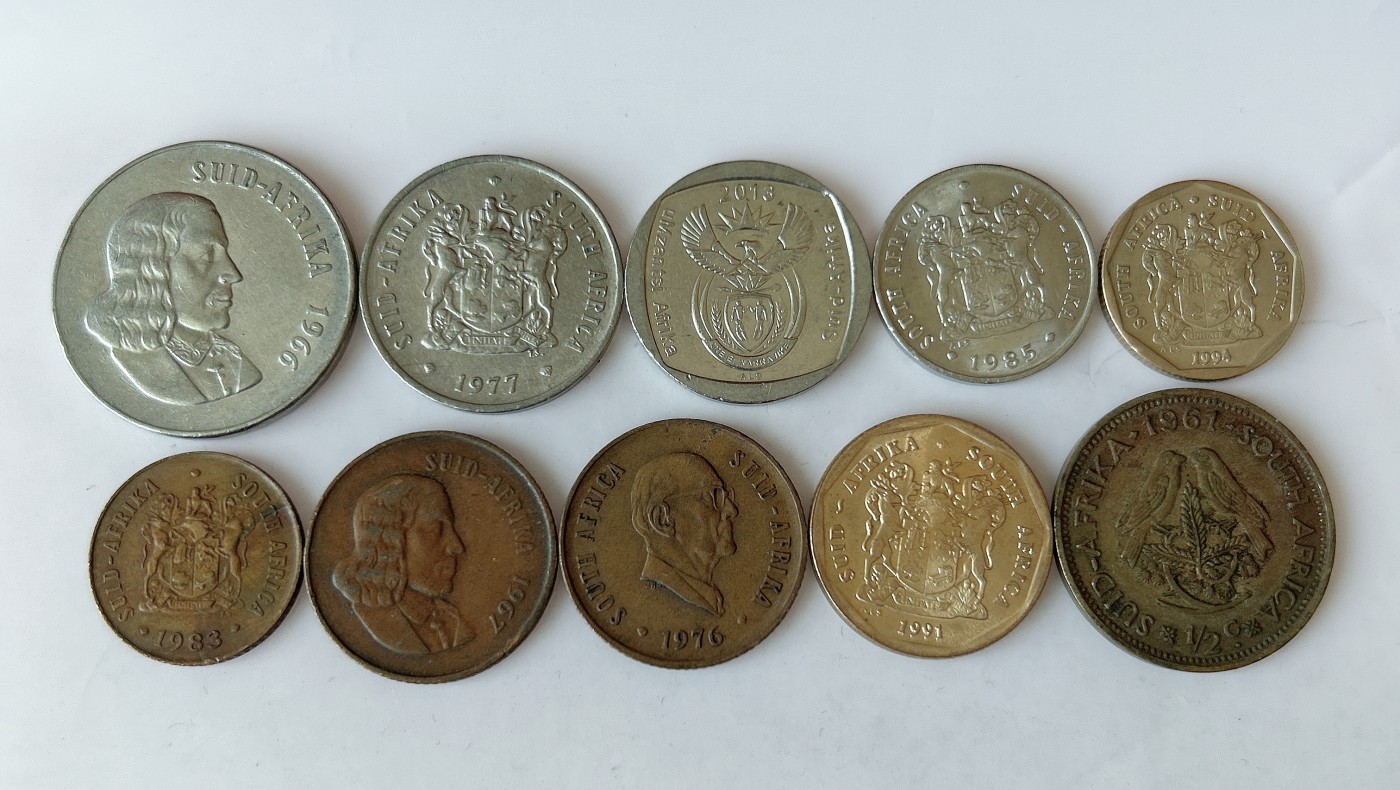 第一海外回流一元起拍收藏 散币专场 第80期 南非硬币10枚 不同版本无重复