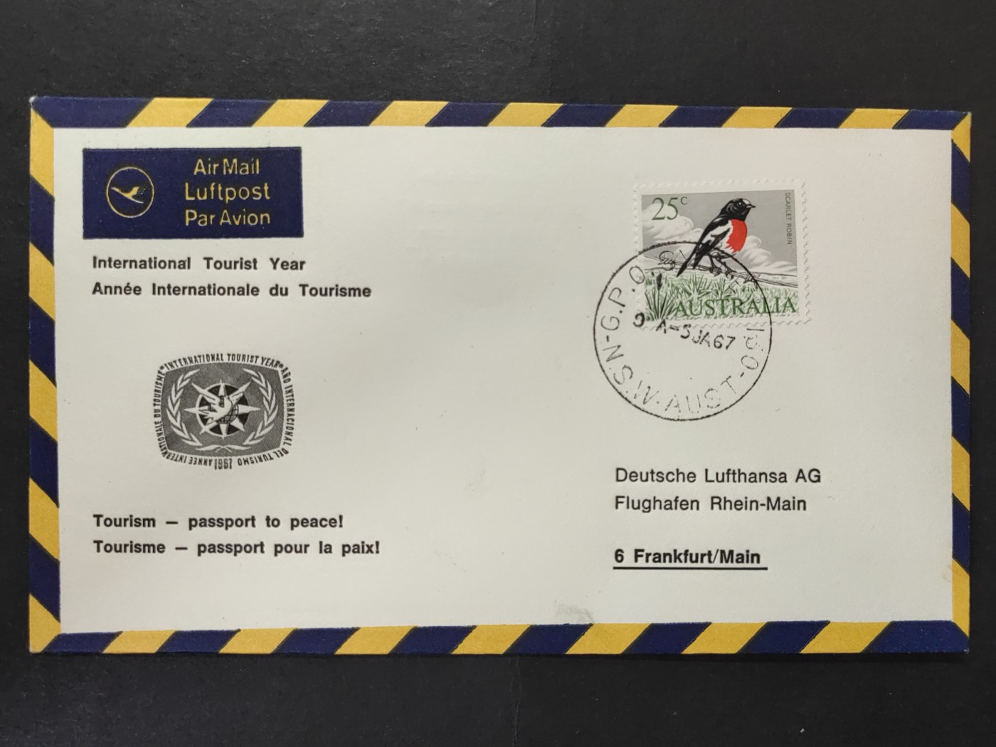 多国邮封✌（拍卖专场）精品🔥专场 第61场 德国汉莎航空公司-国际旅游年和平护照