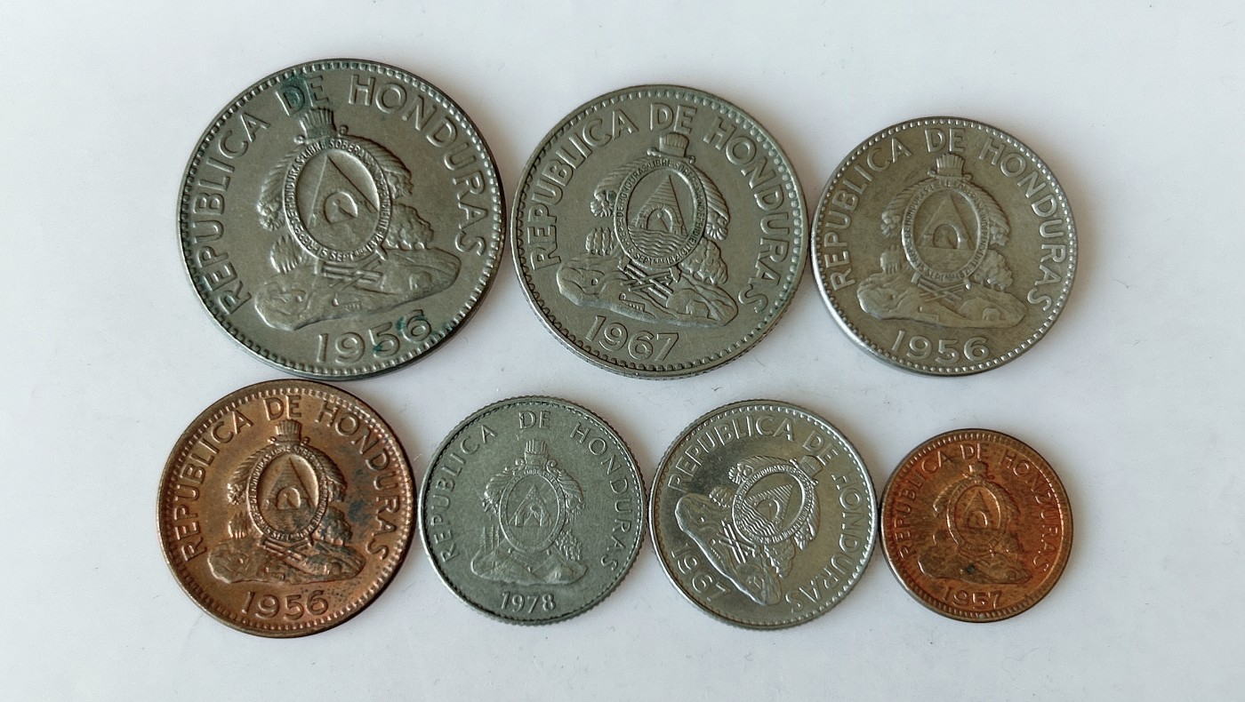 第一海外回流一元起拍收藏 散币专场 第80期 洪都拉斯硬币不同面值 7枚