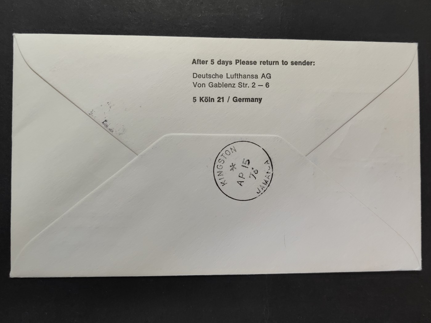 多国邮封✌（拍卖专场）精品🔥专场 第61场 德国汉莎航空公司首航（法兰克福-牙买加）带完整落地戳