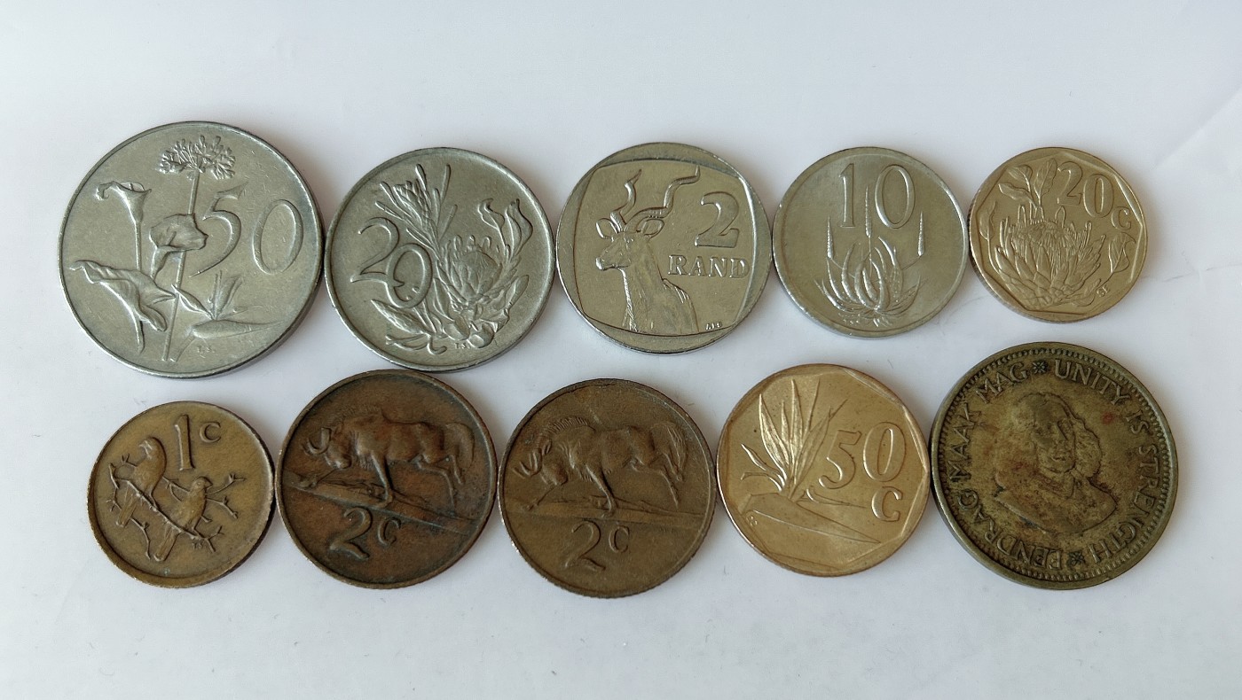 第一海外回流一元起拍收藏 散币专场 第80期 南非硬币10枚 不同版本无重复