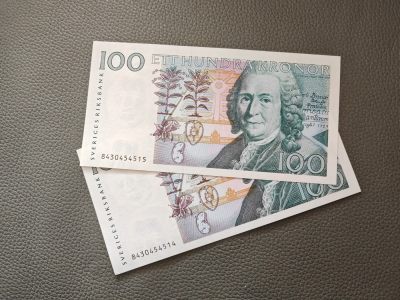 瑞典 100克朗纸币 林奈 初版无全息条 全新UNC 单价 - 瑞典 100克朗纸币 林奈 初版无全息条 全新UNC 单价