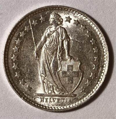 紫瑗钱币——第338期拍卖 - 瑞士 1948年B 赫尔维蒂女神 1/2法郎 2.5克 0.835银 UNC