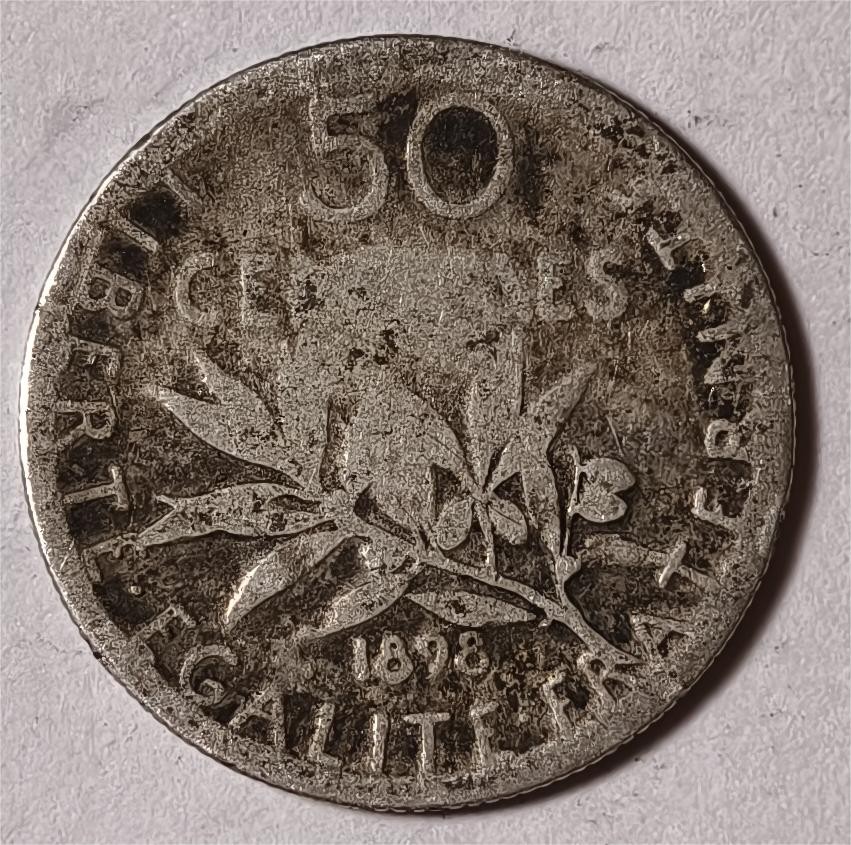 紫瑗钱币——第338期拍卖 法国 1898年 播种女神 50分 2.5克 0.835银