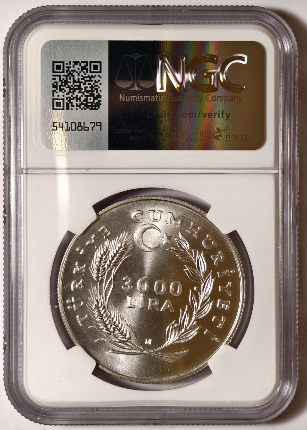 紫瑗钱币——第354期拍卖 土耳其 1981年 国际残疾人年 3000里拉 银币 NGC MS69