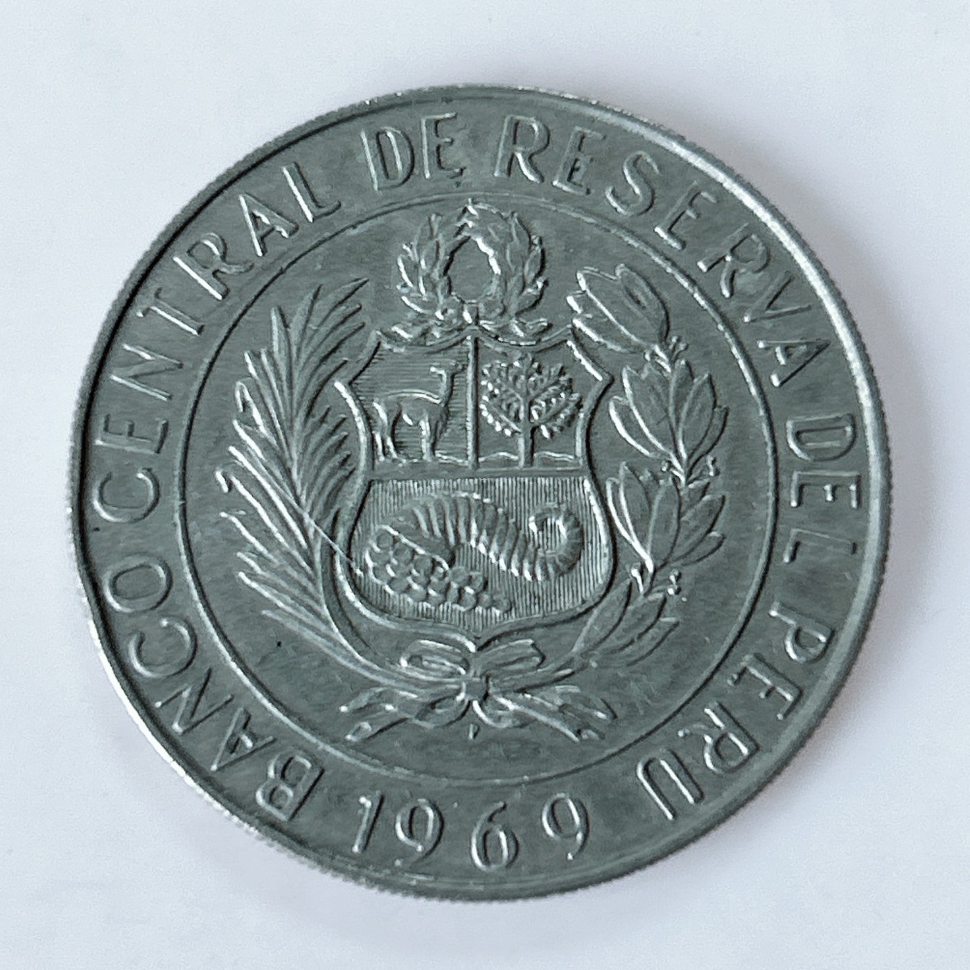 海外回流1元起拍小铺 各国钱币散币场 第10期 秘鲁1969年双鱼10索尔纪念币