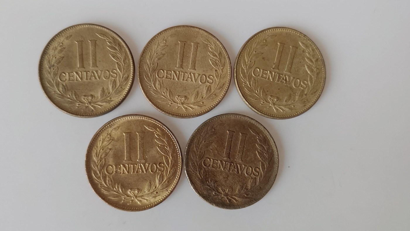 第一海外回流一元起拍收藏 散币专场 第81期 1965年哥伦比亚2分 5枚