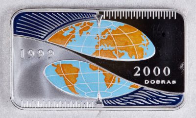 S&S Numismatic世界钱币-拍卖 第78期 - 圣多美和普林西比1998年 千禧年 1000多布拉彩色精制纪念银币   31.1克999银