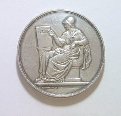 法国1838年 女神坐像高浮雕精制大银章 40MM 38克 - 法国1838年 女神坐像高浮雕精制大银章 40MM 38克