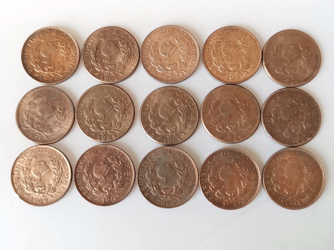 第一海外回流一元起拍收藏 散币专场 第81期 哥伦比亚1分硬币 自由帽 15枚