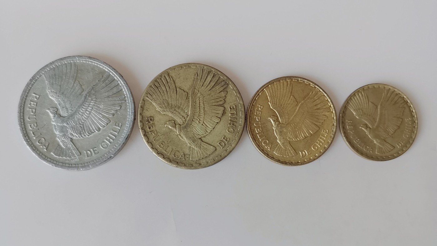 第一海外回流一元起拍收藏 散币专场 第81期 智利1958-69年飞鹰版4枚