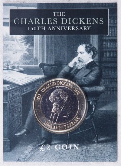 S&S Numismatic世界钱币-拍卖 第113期  - 泽西岛2020年 查尔斯·狄更斯逝世150周年 2英镑双色纪念币官方卡币